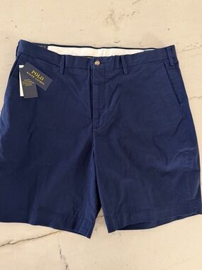 Polo Ralph Lauren Stretch Classic Fit 9” Chino Shorts Mens Size 38 Navy Blue NW